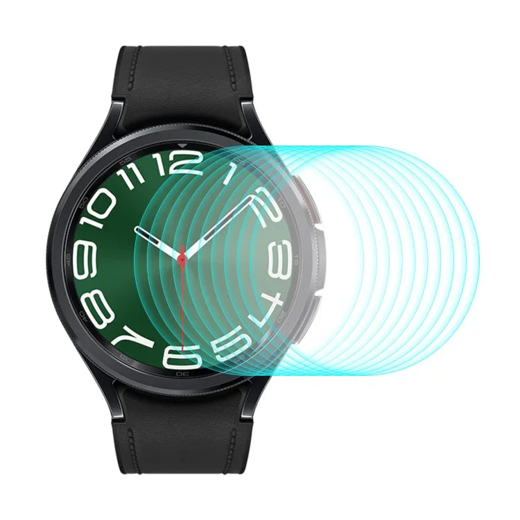 10片 ENKAY 0.2mm 9H 鋼化玻璃螢幕保護膜，適用於三星 Galaxy Watch Ultra 47mm / Ultra 2025，適用於三星 Galaxy Watch8 44mm，適用於三星 Galaxy Watch8 40mm，適用於三星 Galaxy Watch6 Classic / Ultra 47mm