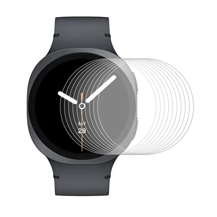10片 ENKAY 0.2mm 9H 鋼化玻璃螢幕保護膜，適用於三星 Galaxy Watch Ultra 47mm / Ultra 2025，適用於三星 Galaxy Watch8 44mm，適用於三星 Galaxy Watch8 40mm，適用於三星 Galaxy Watch6 Classic / Ultra 47mm