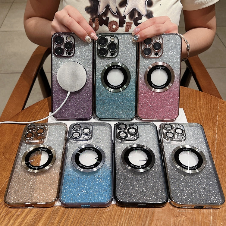 漸層閃粉電鍍MagSafe TPU手機殼，適用於iPhone 17e / 16e、iPhone 17 Pro Max、iPhone 17 Pro、iPhone 17、iPhone Air、iPhone 16 Pro Max