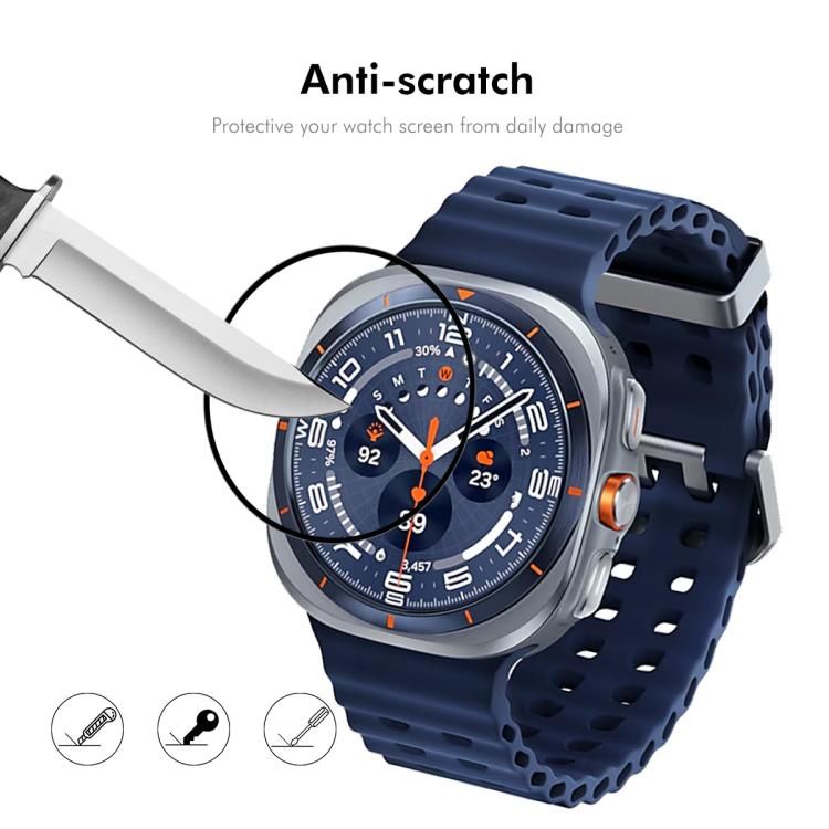 ENKAY 3D 全覆蓋軟 PC 邊緣 PMMA 高清螢幕保護膜，適用於三星 Galaxy Watch Ultra 47mm / Ultra 2025，適用於三星 Galaxy Watch8 Classic 46mm，適用於三星 Galaxy Watch8 44mm，適用於三星 Galaxy Watch8 40mm