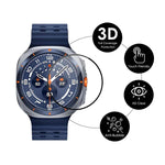 2片 ENKAY 3D 全覆蓋軟 PC 邊緣 PMMA 高清螢幕保護膜，適用於三星 Galaxy Watch Ultra 47mm / Ultra 2025，適用於三星 Galaxy Watch8 Classic 46mm，適用於三星 Galaxy Watch8 44mm，適用於三星 Galaxy Watch8 40mm