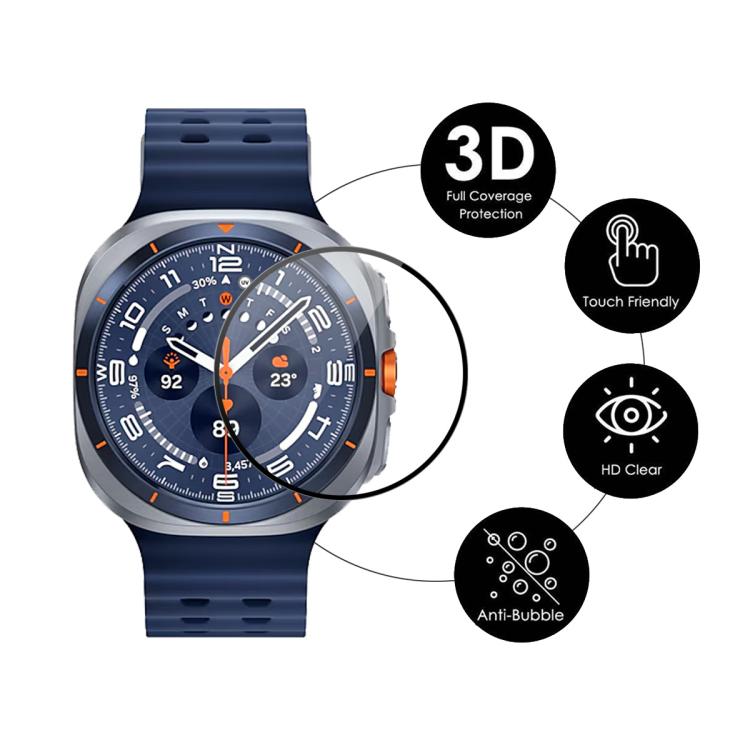 2片 ENKAY 3D 全覆蓋軟 PC 邊緣 PMMA 高清螢幕保護膜，適用於三星 Galaxy Watch Ultra 47mm / Ultra 2025，適用於三星 Galaxy Watch8 Classic 46mm，適用於三星 Galaxy Watch8 44mm，適用於三星 Galaxy Watch8 40mm