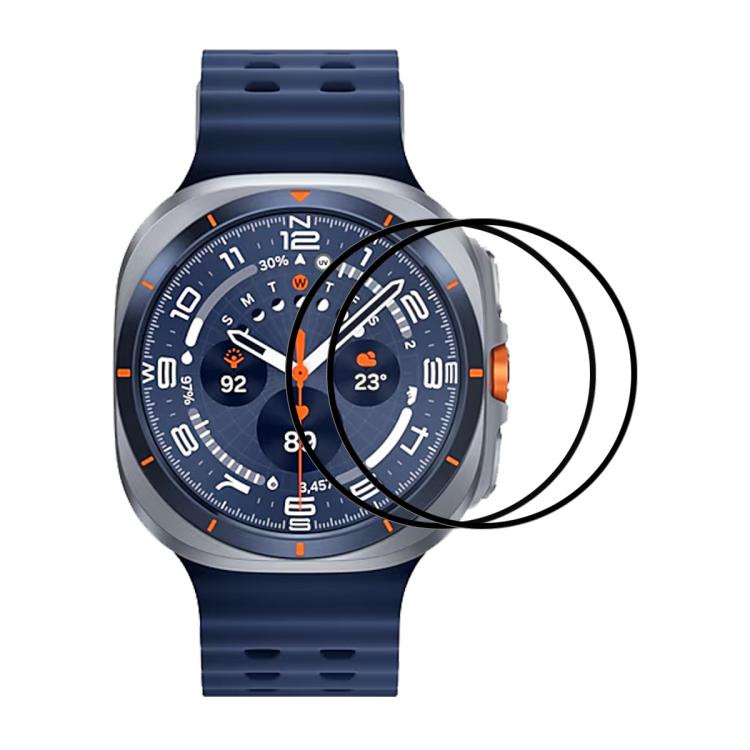 2片 ENKAY 3D 全覆蓋軟 PC 邊緣 PMMA 高清螢幕保護膜，適用於三星 Galaxy Watch Ultra 47mm / Ultra 2025，適用於三星 Galaxy Watch8 Classic 46mm，適用於三星 Galaxy Watch8 44mm，適用於三星 Galaxy Watch8 40mm