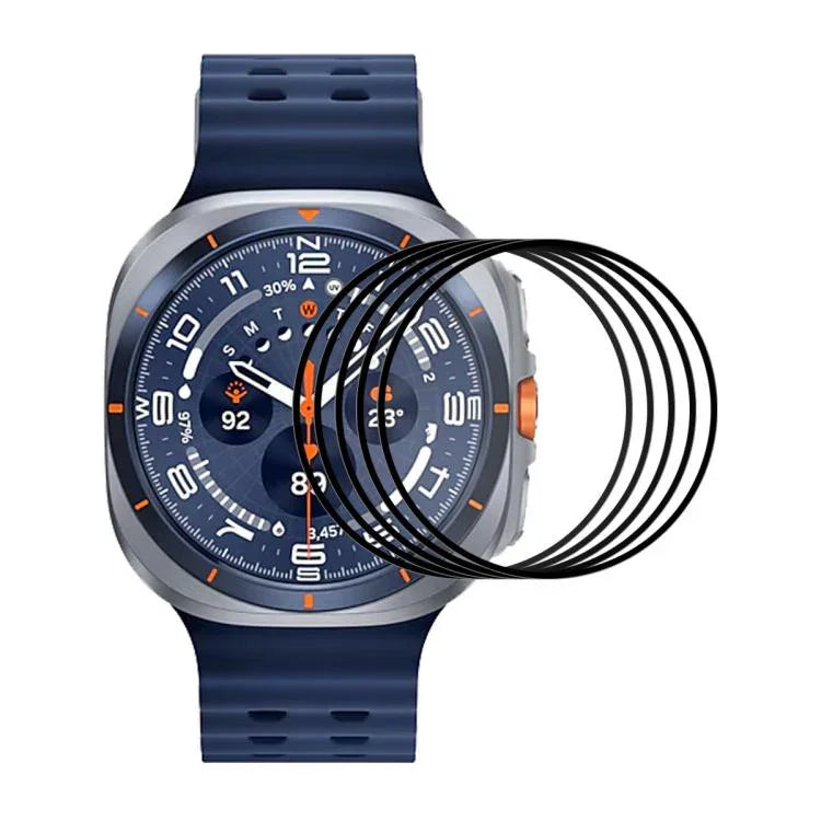 5片 ENKAY 3D 全覆蓋軟 PC 邊緣 PMMA 高清螢幕保護膜，適用於三星 Galaxy Watch Ultra 47mm / Ultra 2025，適用於三星 Galaxy Watch8 Classic 46mm，適用於三星 Galaxy Watch8 44mm，適用於三星 Galaxy Watch8 40mm