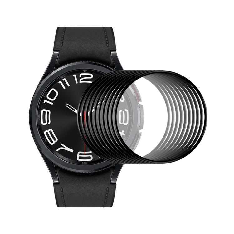10片 ENKAY 3D 全覆蓋軟質 PC 邊緣 PMMA 高清螢幕保護膜，適用於 Samsung Galaxy Watch Ultra 47mm / Ultra 2025，Samsung Galaxy Watch8 Classic 46mm，Samsung Galaxy Watch8 44mm，Samsung Galaxy Watch8 40mm