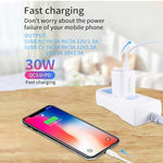 PD30W USB-C / Type-C + QC3.0 USB 雙埠充電器附 1米 USB 轉 8 Pin 數據線，歐規插頭，美規插頭，澳規插頭