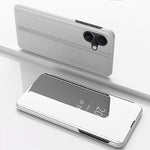 鍍膜鏡面橫翻皮革手機殼帶支架，適用於 iPhone 16 Pro、iPhone 16 Plus、iPhone 16、iPhone 15 Pro Max、iPhone 15 Pro、iPhone 15 Plus