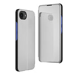 電鍍鏡面橫向翻蓋帶支架皮革手機殼，適用於iPhone 17e / 16e、iPhone 17 Pro Max、iPhone 17 Pro、iPhone 17、iPhone Air、iPhone 16 Pro Max