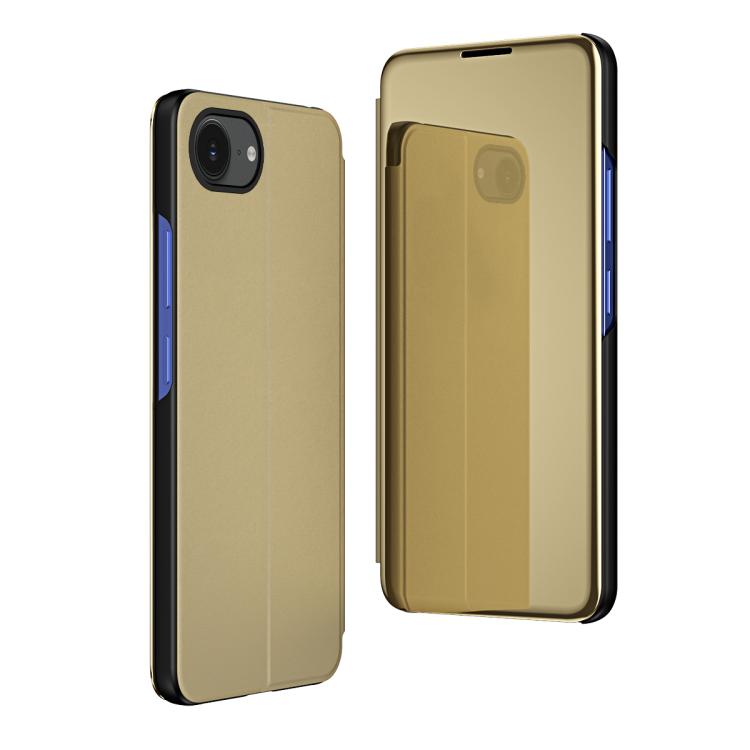 電鍍鏡面橫向翻蓋帶支架皮革手機殼，適用於iPhone 17e / 16e、iPhone 17 Pro Max、iPhone 17 Pro、iPhone 17、iPhone Air、iPhone 16 Pro Max