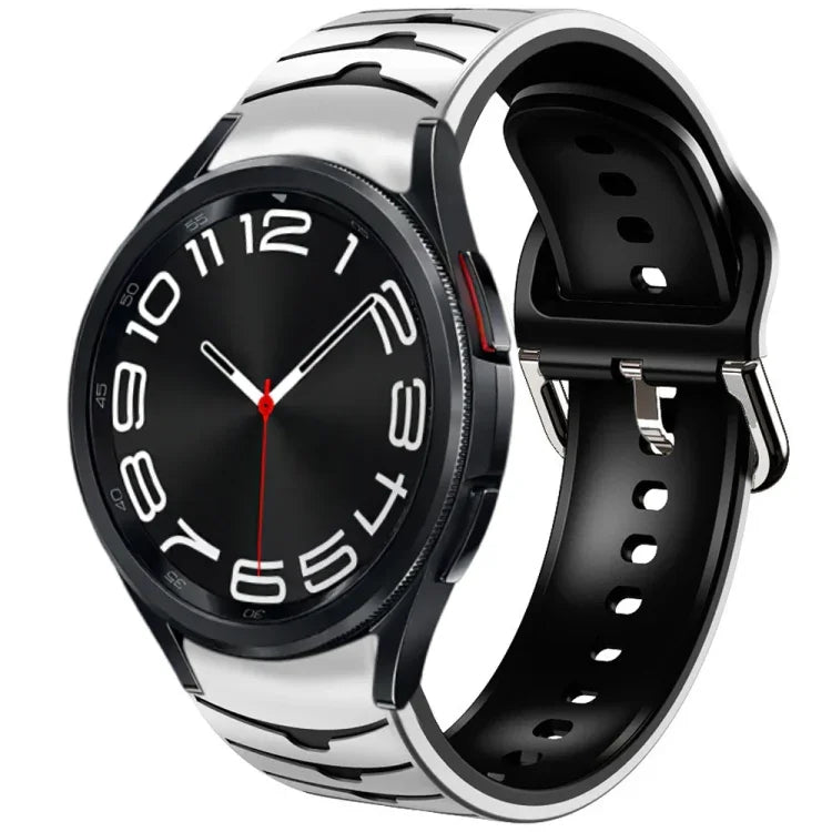 曲面紋理矽膠錶帶，適用於 Samsung Galaxy Watch 6 Classic 43mm，適用於 Samsung Galaxy watch 5 Pro Golf Edition，適用於 Samsung Galaxy watch 5 Golf Edition