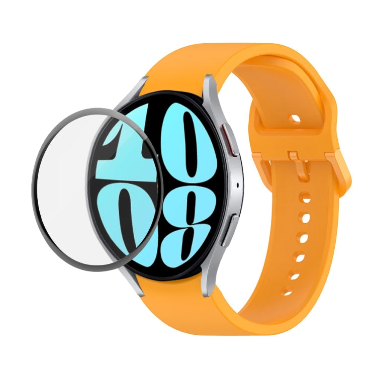 JUNSUNMAY 矽膠可調錶帶 + 全覆蓋 PMMA 螢幕保護套件，適用於 Samsung Galaxy Watch6 Classic 47mm、Samsung Galaxy Watch6 44mm、Samsung Galaxy Watch6 40mm