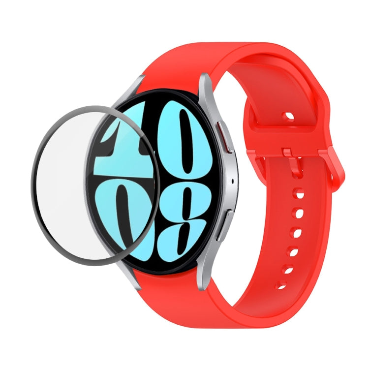 JUNSUNMAY 矽膠可調錶帶 + 全覆蓋 PMMA 螢幕保護套件，適用於 Samsung Galaxy Watch6 Classic 47mm、Samsung Galaxy Watch6 44mm、Samsung Galaxy Watch6 40mm