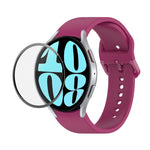 JUNSUNMAY 矽膠可調錶帶 + 全覆蓋 PMMA 螢幕保護套件，適用於 Samsung Galaxy Watch6 Classic 47mm、Samsung Galaxy Watch6 44mm、Samsung Galaxy Watch6 40mm
