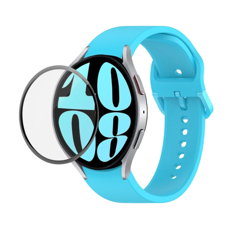 JUNSUNMAY 矽膠可調錶帶 + 全覆蓋 PMMA 螢幕保護套件，適用於 Samsung Galaxy Watch6 Classic 47mm、Samsung Galaxy Watch6 44mm、Samsung Galaxy Watch6 40mm