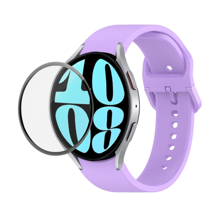 JUNSUNMAY 矽膠可調錶帶 + 全覆蓋 PMMA 螢幕保護套件，適用於 Samsung Galaxy Watch6 Classic 47mm、Samsung Galaxy Watch6 44mm、Samsung Galaxy Watch6 40mm