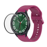 JUNSUNMAY 矽膠可調錶帶 + 全覆蓋 PMMA 螢幕保護套件，適用於 Samsung Galaxy Watch6 Classic 43mm、Samsung Galaxy Watch5 44mm、Samsung Galaxy Watch5 Pro 45mm