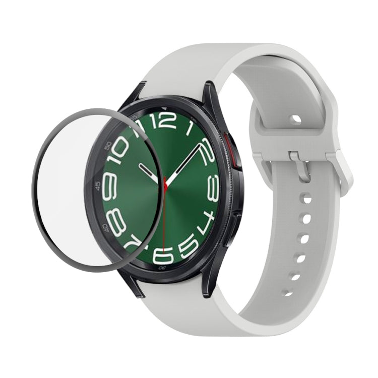 JUNSUNMAY 矽膠可調錶帶 + 全覆蓋 PMMA 螢幕保護套件，適用於 Samsung Galaxy Watch6 Classic 47mm、Samsung Galaxy Watch6 44mm、Samsung Galaxy Watch6 40mm