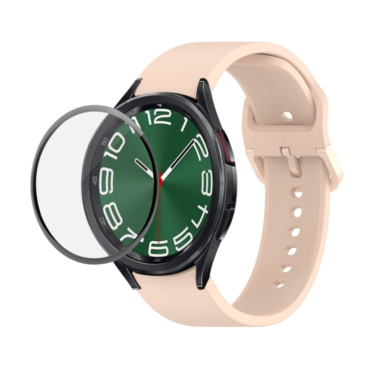 JUNSUNMAY 矽膠可調錶帶 + 全覆蓋 PMMA 螢幕保護套件，適用於 Samsung Galaxy Watch6 Classic 47mm、Samsung Galaxy Watch6 44mm、Samsung Galaxy Watch6 40mm