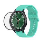 JUNSUNMAY 矽膠可調錶帶 + 全覆蓋 PMMA 螢幕保護套件，適用於 Samsung Galaxy Watch6 Classic 47mm、Samsung Galaxy Watch6 44mm、Samsung Galaxy Watch6 40mm
