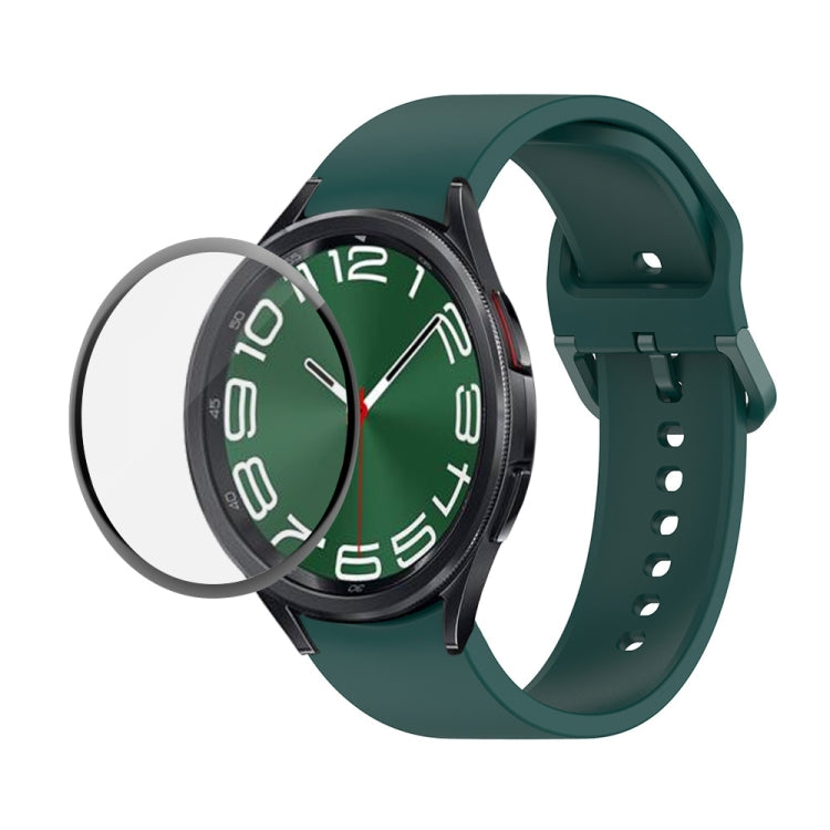 JUNSUNMAY 矽膠可調錶帶 + 全覆蓋 PMMA 螢幕保護套件，適用於 Samsung Galaxy Watch6 Classic 47mm、Samsung Galaxy Watch6 44mm、Samsung Galaxy Watch6 40mm