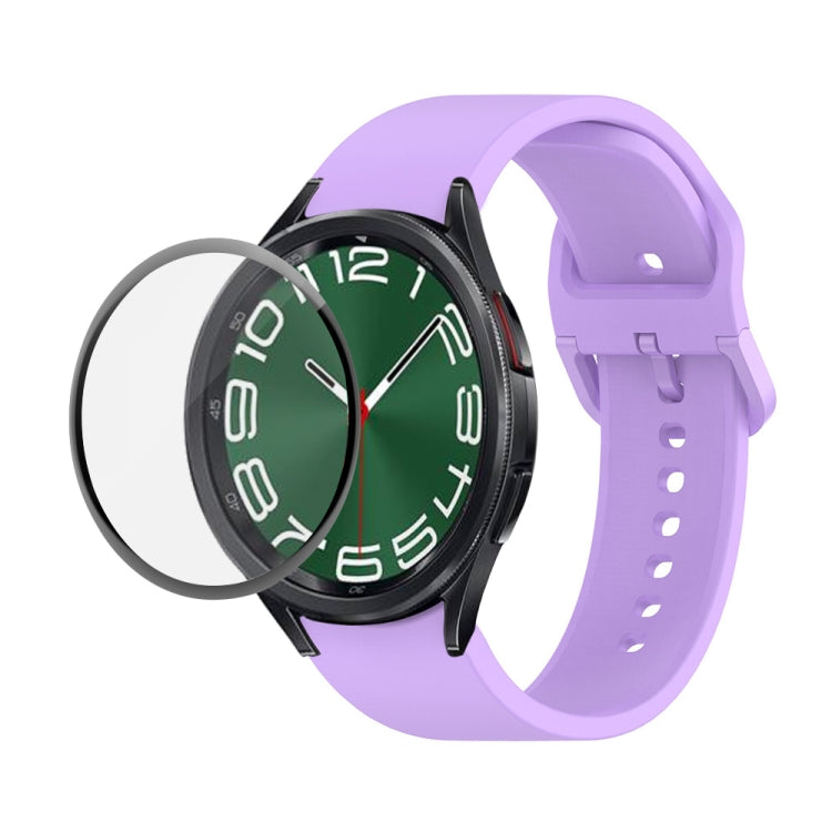 JUNSUNMAY 矽膠可調錶帶 + 全覆蓋 PMMA 螢幕保護套件，適用於 Samsung Galaxy Watch6 Classic 47mm、Samsung Galaxy Watch6 44mm、Samsung Galaxy Watch6 40mm