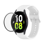 JUNSUNMAY 矽膠可調錶帶 + 全覆蓋 PMMA 螢幕保護套件，適用於 Samsung Galaxy Watch6 Classic 43mm、Samsung Galaxy Watch5 44mm、Samsung Galaxy Watch5 Pro 45mm