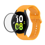 JUNSUNMAY 矽膠可調錶帶 + 全覆蓋 PMMA 螢幕保護套件，適用於 Samsung Galaxy Watch6 Classic 43mm、Samsung Galaxy Watch5 44mm、Samsung Galaxy Watch5 Pro 45mm