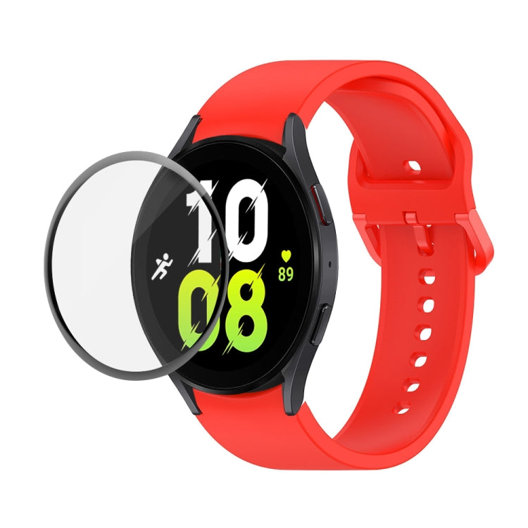 JUNSUNMAY 矽膠可調錶帶 + 全覆蓋 PMMA 螢幕保護套件，適用於 Samsung Galaxy Watch6 Classic 43mm、Samsung Galaxy Watch5 44mm、Samsung Galaxy Watch5 Pro 45mm