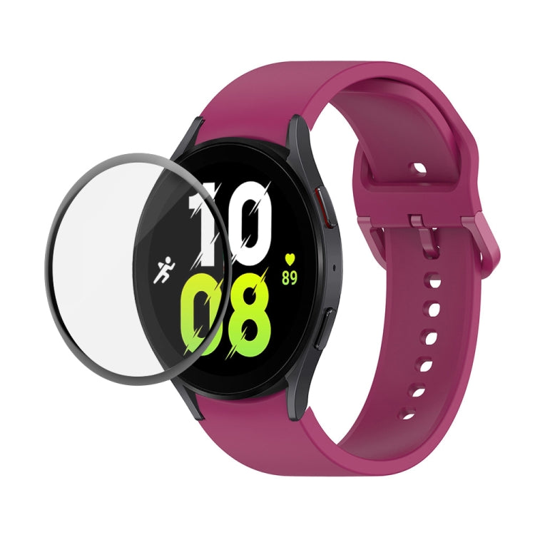 JUNSUNMAY 矽膠可調錶帶 + 全覆蓋 PMMA 螢幕保護套件，適用於 Samsung Galaxy Watch6 Classic 43mm、Samsung Galaxy Watch5 44mm、Samsung Galaxy Watch5 Pro 45mm