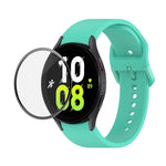JUNSUNMAY 矽膠可調錶帶 + 全覆蓋 PMMA 螢幕保護套件，適用於 Samsung Galaxy Watch6 Classic 43mm、Samsung Galaxy Watch5 44mm、Samsung Galaxy Watch5 Pro 45mm