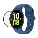 JUNSUNMAY 矽膠可調錶帶 + 全覆蓋 PMMA 螢幕保護套件，適用於 Samsung Galaxy Watch6 Classic 43mm、Samsung Galaxy Watch5 44mm、Samsung Galaxy Watch5 Pro 45mm