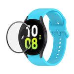 JUNSUNMAY 矽膠可調錶帶 + 全覆蓋 PMMA 螢幕保護套件，適用於 Samsung Galaxy Watch6 Classic 43mm、Samsung Galaxy Watch5 44mm、Samsung Galaxy Watch5 Pro 45mm