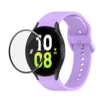 JUNSUNMAY 矽膠可調錶帶 + 全覆蓋 PMMA 螢幕保護套件，適用於 Samsung Galaxy Watch6 Classic 43mm、Samsung Galaxy Watch5 44mm、Samsung Galaxy Watch5 Pro 45mm