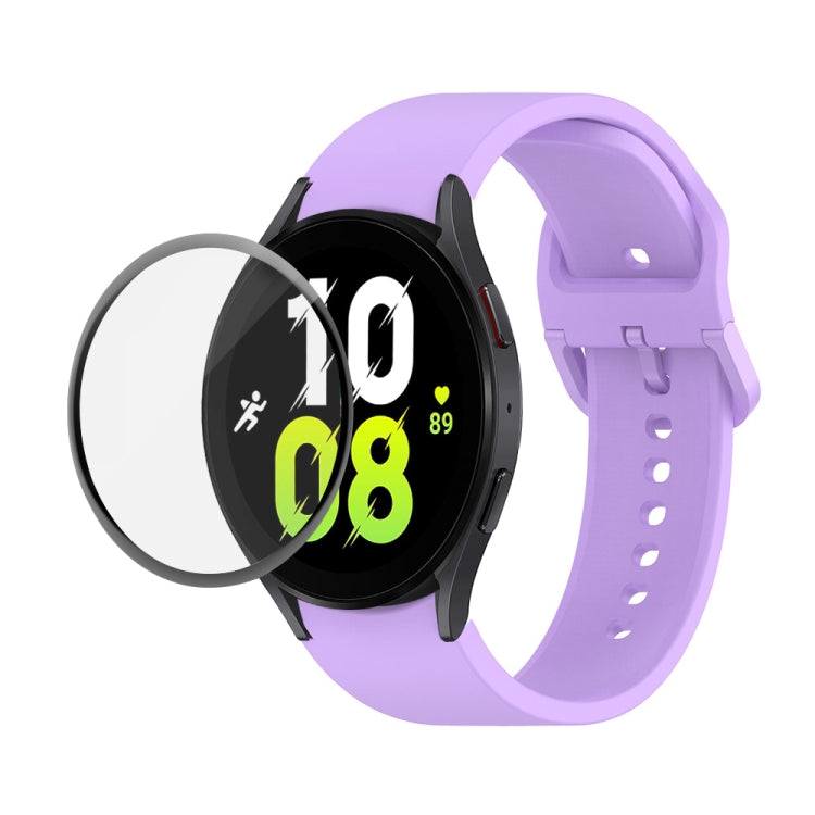 JUNSUNMAY 矽膠可調錶帶 + 全覆蓋 PMMA 螢幕保護套件，適用於 Samsung Galaxy Watch6 Classic 43mm、Samsung Galaxy Watch5 44mm、Samsung Galaxy Watch5 Pro 45mm