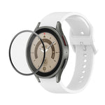 JUNSUNMAY 矽膠可調錶帶 + 全覆蓋 PMMA 螢幕保護套件，適用於 Samsung Galaxy Watch6 Classic 43mm、Samsung Galaxy Watch5 44mm、Samsung Galaxy Watch5 Pro 45mm