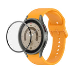 JUNSUNMAY 矽膠可調錶帶 + 全覆蓋 PMMA 螢幕保護套件，適用於 Samsung Galaxy Watch6 Classic 43mm、Samsung Galaxy Watch5 44mm、Samsung Galaxy Watch5 Pro 45mm