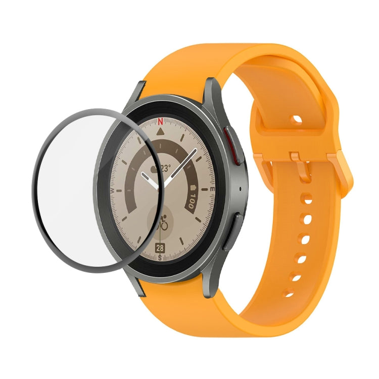 JUNSUNMAY 矽膠可調錶帶 + 全覆蓋 PMMA 螢幕保護套件，適用於 Samsung Galaxy Watch6 Classic 43mm、Samsung Galaxy Watch5 44mm、Samsung Galaxy Watch5 Pro 45mm