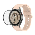 JUNSUNMAY 矽膠可調錶帶 + 全覆蓋 PMMA 螢幕保護套件，適用於 Samsung Galaxy Watch6 Classic 43mm、Samsung Galaxy Watch5 44mm、Samsung Galaxy Watch5 Pro 45mm