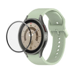 JUNSUNMAY 矽膠可調錶帶 + 全覆蓋 PMMA 螢幕保護套件，適用於 Samsung Galaxy Watch6 Classic 43mm、Samsung Galaxy Watch5 44mm、Samsung Galaxy Watch5 Pro 45mm