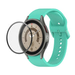 JUNSUNMAY 矽膠可調錶帶 + 全覆蓋 PMMA 螢幕保護套件，適用於 Samsung Galaxy Watch6 Classic 43mm、Samsung Galaxy Watch5 44mm、Samsung Galaxy Watch5 Pro 45mm
