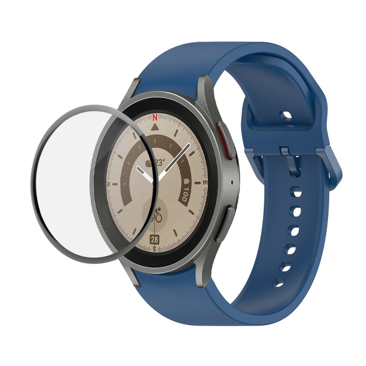 JUNSUNMAY 矽膠可調錶帶 + 全覆蓋 PMMA 螢幕保護套件，適用於 Samsung Galaxy Watch6 Classic 43mm、Samsung Galaxy Watch5 44mm、Samsung Galaxy Watch5 Pro 45mm