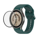 JUNSUNMAY 矽膠可調錶帶 + 全覆蓋 PMMA 螢幕保護套件，適用於 Samsung Galaxy Watch6 Classic 43mm、Samsung Galaxy Watch5 44mm、Samsung Galaxy Watch5 Pro 45mm