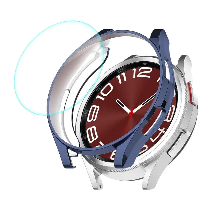 ENKAY Hat-Prince 電鍍軟 TPU 保護殼 + 0.2mm 9H 玻璃螢幕保護貼，適用於 Samsung Galaxy Watch6 Classic 47mm，適用於 Samsung Galaxy Watch6 Classic 43mm