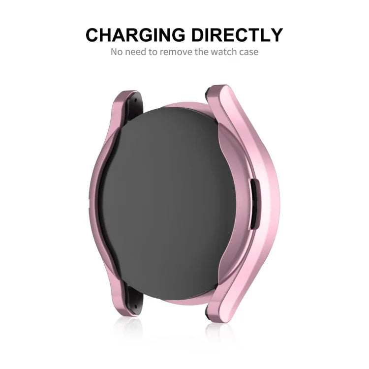 ENKAY Hat-Prince 電鍍軟 TPU 保護殼 + 0.2mm 9H 玻璃螢幕保護貼，適用於 Samsung Galaxy Watch6 Classic 47mm，適用於 Samsung Galaxy Watch6 Classic 43mm