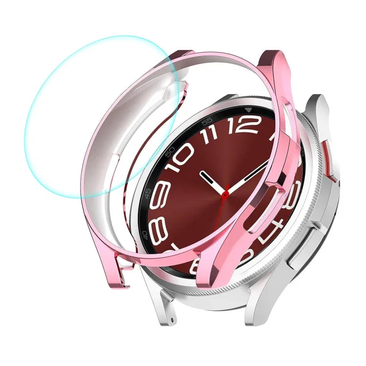 ENKAY Hat-Prince 電鍍軟 TPU 保護殼 + 0.2mm 9H 玻璃螢幕保護貼，適用於 Samsung Galaxy Watch6 Classic 47mm，適用於 Samsung Galaxy Watch6 Classic 43mm