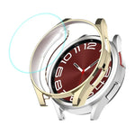 ENKAY Hat-Prince 電鍍軟 TPU 保護殼 + 0.2mm 9H 玻璃螢幕保護貼，適用於 Samsung Galaxy Watch6 Classic 47mm，適用於 Samsung Galaxy Watch6 Classic 43mm