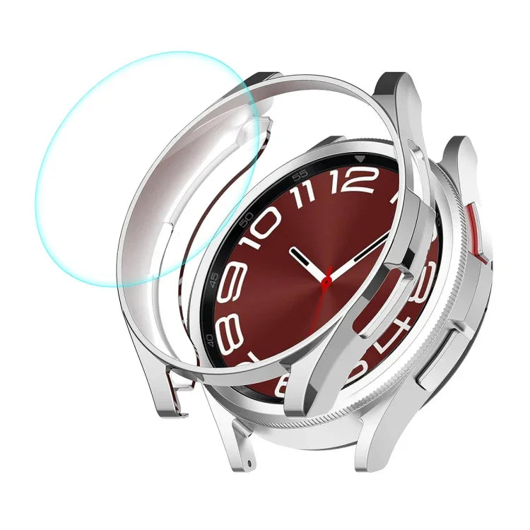 ENKAY Hat-Prince 電鍍軟 TPU 保護殼 + 0.2mm 9H 玻璃螢幕保護貼，適用於 Samsung Galaxy Watch6 Classic 47mm，適用於 Samsung Galaxy Watch6 Classic 43mm