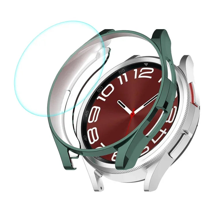 ENKAY Hat-Prince 電鍍軟 TPU 保護殼 + 0.2mm 9H 玻璃螢幕保護貼，適用於 Samsung Galaxy Watch6 Classic 47mm，適用於 Samsung Galaxy Watch6 Classic 43mm