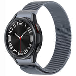 按鈕式米蘭磁性金屬錶帶，適用於 Samsung Galaxy Watch 6 Classic，適用於 Samsung Galaxy Watch5 / 5 Pro，適用於 Samsung Galaxy Watch4 / 4 Classic 46mm，適用於 Samsung Galaxy Watch3 41mm