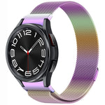 按鈕式米蘭磁性金屬錶帶，適用於 Samsung Galaxy Watch 6 Classic，適用於 Samsung Galaxy Watch5 / 5 Pro，適用於 Samsung Galaxy Watch4 / 4 Classic 46mm，適用於 Samsung Galaxy Watch3 41mm